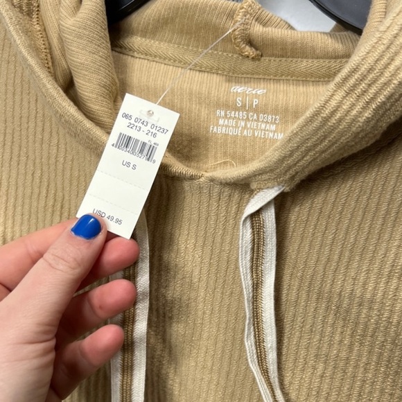 NWT Aerie Tan Cropped Hoodie (Small) - Picture 8 of 9